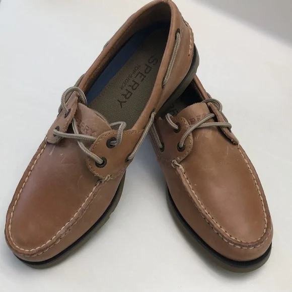 New Sperry Top-Sider leather loafer Leeward 2 eye Sahara/Tan 7.5 - Picture 1 of 14